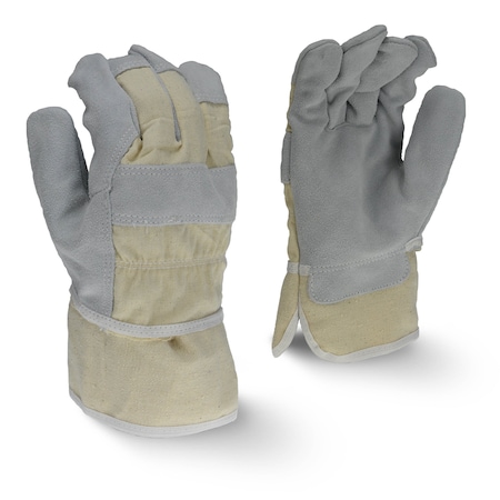 Radians Leather Glove, Leather, Gray, M, 1 PR RWG3200WM